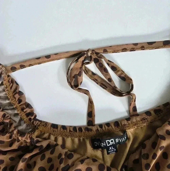 Dylan Ryan cheetah animal print long sleeve blouse sz XL - Picture 5 of 8